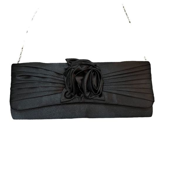 Aldo black with rose design in front purse - Picture 4 of 4